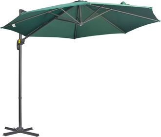 OUTSUNNY Cantilever Roma Parasol 360Degree Rotation with Hand Crank and Base