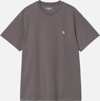 Carhartt Work in Progress Mens Carhartt WIP S/S Chase T-Shirt - Porphyry/Gold - Grey - Size: 36