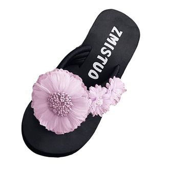 Generic Flip Flops Womens with Footbed, Slippers, Womens 39 Non-Slip, Flat Slippers, Open Breathable Beach Shoes, Shoes, Flop, Open Toe Flower Slippers, Summe