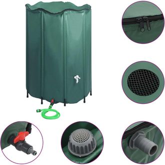 vidaXL Dep&oacute;sito De Agua De Lluvia Plegable Con Espita 1250 L Vidaxl