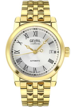 Gevril Group Mens Madison 2575 Swiss Automatic Movement Sellita SW200 Yellow Gold Stainless Steel Limited Edition Date Watch - One Size