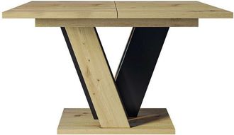 Mirjan24 Mobilier1 - Mesa Goodyear 125, Roble Artisan + Negro, 75x90x120cm, Alargamiento, Aglomerado Laminado