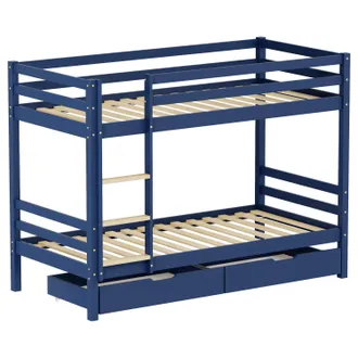 Happy Garden Litera Infantil 190x90cm Azul Oscuro Con Cajones Ambre