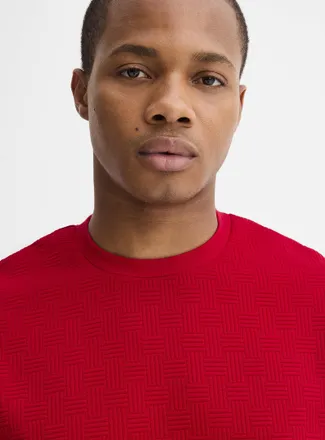 Le 31 Mens Embossed geo T-shirt