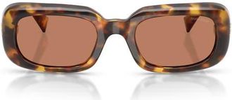 Miu Miu 52mm Rectangular Sunglasses in Honey Havana /Brown at Nordstrom