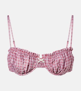 Faithfull The Brand Moana checked bikini top