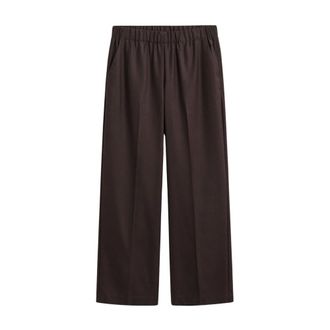 GANT Pantalones de Lana con Cintura El&aacute;stica - Trousers - Mujer - Marr&oacute;n - M