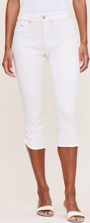 DL1961 Bardot High Waist Instasculpt Capri Skinny Jeans in White Dl Airbrushed at Nordstrom Rack, Size 27