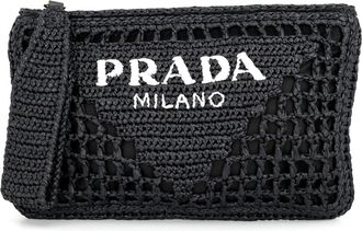 Prada Black Raffia Clutch Bag (Pre-Owned)