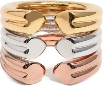 Bimba & Lola heart-motif ring - women - Brass - 54.4 - Gold