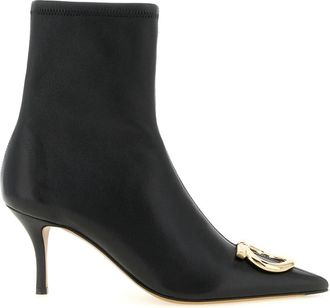 Ferragamo Mariu Enkellaarsjes - Dames - Laarzen met Hak - Zwart - 39 1/2 EU - Schoenen