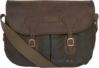 Barbour Leren Schoudertas met Wax Afwerking - Heren - Schoudertassen - Groen - ONE Size - Tassen