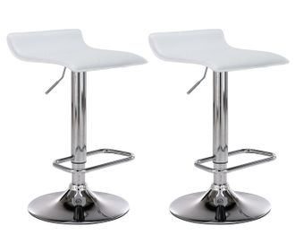 Clp Clp - Set De 2 Taburetes Dyn En Cuero Pu Blanco