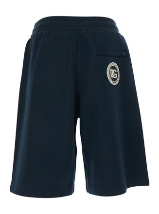 Dolce & Gabbana Cotton Elastic Waist Bermuda Shorts - Navy
