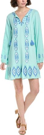 Sail to Sable Sail To Sable Ruffle Hem Linen-Blend Dress