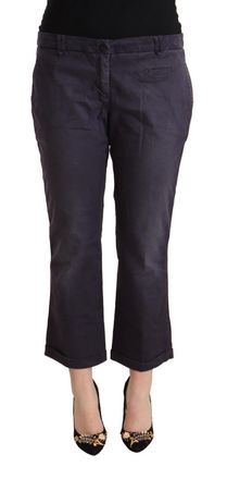 Jucca Low Waist Folded Hem Fla Cropped Womens Pants