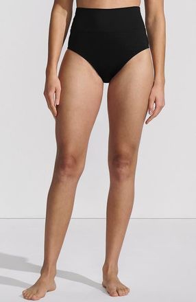 Lands End Chlorine Resistant Pinchless High Waisted Bikini Bottoms in Black at Nordstrom, Size 16P