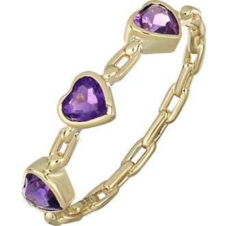 Bony Levy 14K Gold Amethyst Heart Stacking Ring in 14K Yellow Gold at Nordstrom Rack, Size 6.5