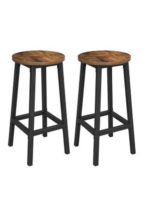 Boxxx Barhocker-Set, Braun, Schwarz, Metall, Holzwerkstoff, Recyclingholz, Schichtholz, eckig, 32x65x30 cm, Typenauswahl, abwischbar, Esszimmer, Barm&ouml;bel, B