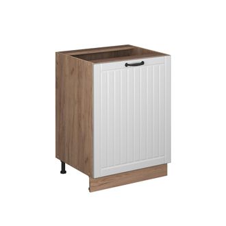 Vicco Mueble Bajo De Cocina Fame-line, Blanco Casa De Campo/roble Dorado, 60 Cm 1 Puerta Sin Encimera, Vicco