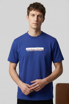 Calvin Klein T-Shirt CALVIN KLEIN 20S EU WHOLESALE SPORTSWEAR GRAP, Herren, Gr. XXL, blau majesty, Web, Obermaterial: 100% Baumwolle, unifarben, regular fit normal