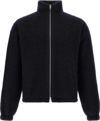 Jil Sander Zip Sweatshirt - Heren - Zomerjassen - Blauw - M - Wol - Jassen