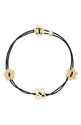 Tory Burch Forget Me Not Cord Bracelet in Black at Nordstrom