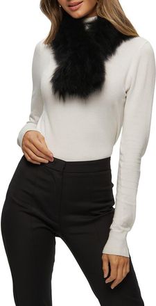 Gorski Knit Genuine Shearling Pull-Through Scarf in Black at Nordstrom
