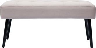 Miliboo Banco De Dise&ntilde;o Capiton&eacute; De Terciopelo Color Topo Y Metal Negro 95 Cm Guesta