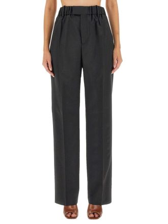 Bottega Veneta Loose-Fitting Wool Trousers - Black
