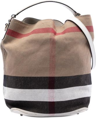 Burberry Pre-owned Burberry Medium Mega Check Canvas Ashby Bucket Bag CNQINCHOQIN