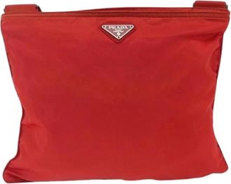 Prada Pre-owned Cross Body Bags, unisex, Red, Size: ONE SIZE Pre-owned Zip top messenger bag