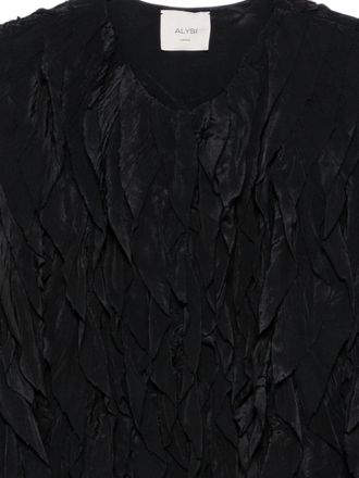 Alysi Ruffled Texture Jacket - Black