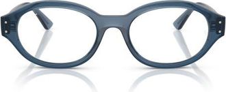 Ray-Ban 52mm Oval Optical Glasses in Light Blue at Nordstrom