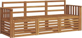 vidaXL Juegos De Sof&aacute;s 3 Uds. Natural Madera De Acacia S&oacute;lida Vidaxl