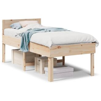 Berkfield Home Bed Frame without Mattress 90x190 cm Single Solid Wood Pine in Light Tan