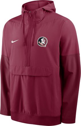 Nike Florida State Anorak Nike Mens College 1/2-Zip Hooded Jacket in Red | 03AT0DEWFTN-PTU
