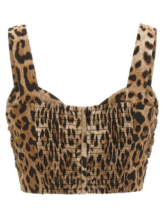 Dolce & Gabbana Leopard-Print Cotton Blouse - Caramel
