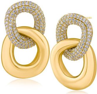 Kenneth Jay Lane Pav&eacute; Link Earrings in Gold Plated at Nordstrom