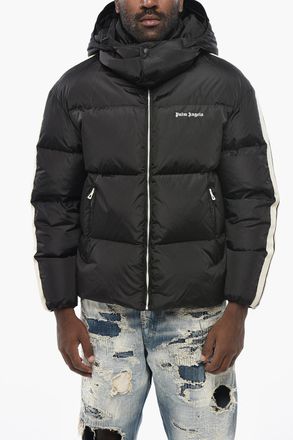 Palm Angels Quilted Puffer Jacket with Contrast Side Stripes Palm Angels