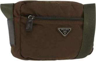 Prada Pre-owned Belt Bags, female, Brown, Size: ONE SIZE Pre-owned Vintage Nylon Shoulder Bag