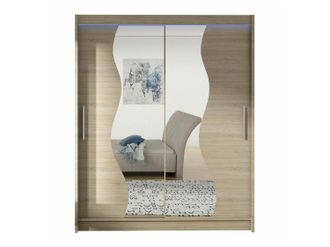 Mirjan24 Armario Closico 134, Roble Sonoma, 200x150x58cm, Puertas De Armario: Correderas, N&uacute;mero De Estantes: 5, Led
