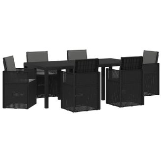 vidaXL Conjunto De Comedor De Jard&iacute;n Con Coj&iacute;n 7 Pcs Gris Antracita Pp Vidaxl