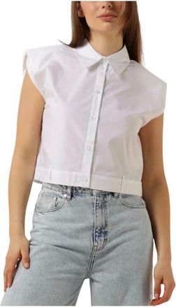 Gestuz Dames, Blouses & Shirts, Wit, Maat: XL Katoen