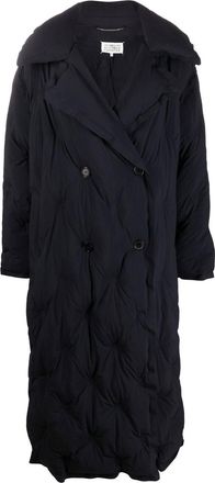Maison Margiela padded double-breasted coat - women - Polyamide/Polyamide/Polyester - M - Blue