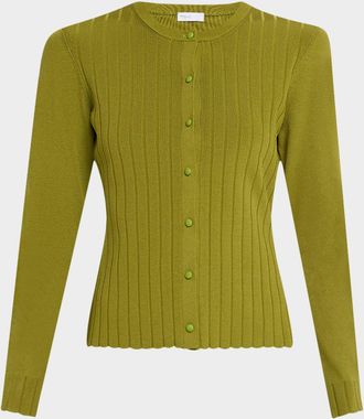 Rosetta Getty Rib Crewneck Cardigan