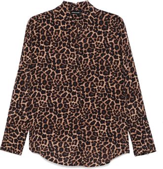 Anine Bing Camicia leopardata - Marrone
