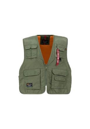 Alpha Industries Blouson ALPHA INDUSTRIES Utility Vest, Herren, Gr. S/M, gr&uuml;n (sage, gr&uuml;n), Obermaterial: 100% Nylon; Futter: 100% Polyester, Jacken Blouson