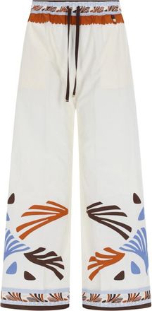 Herno Summer Print Cotton Wide-Leg Pants