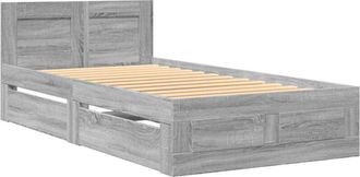 vidaXL Giroletto con Testiera Grigio Sonoma 90x190cm Legno Multistrato - Vidaxl